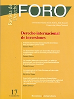 					View No. 17 (2012): REVISTA DE DERECHO FORO: DERECHO INTERNACIONAL DE INVERSIONES
				