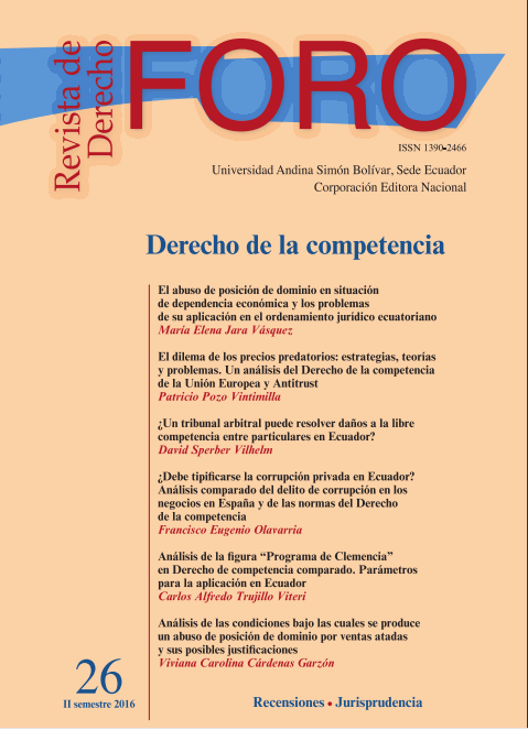 					View No. 26 (2016): REVISTA DE DERECHO FORO: DERECHO DE LA COMPETENCIA
				