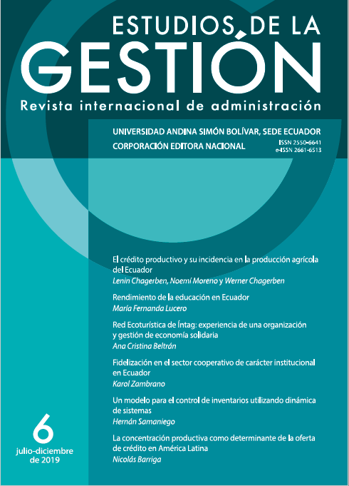 					Ver Núm. 6 (2019): Estudios de la Gestión: revista internacional de administración, No. 6
				
